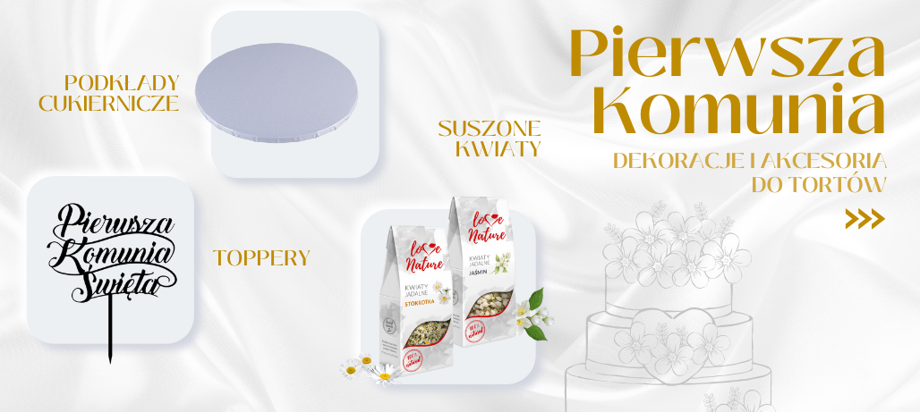 AKCESORIA I DEKORACJE DO TORTÓW KOMUNIJNYCH
